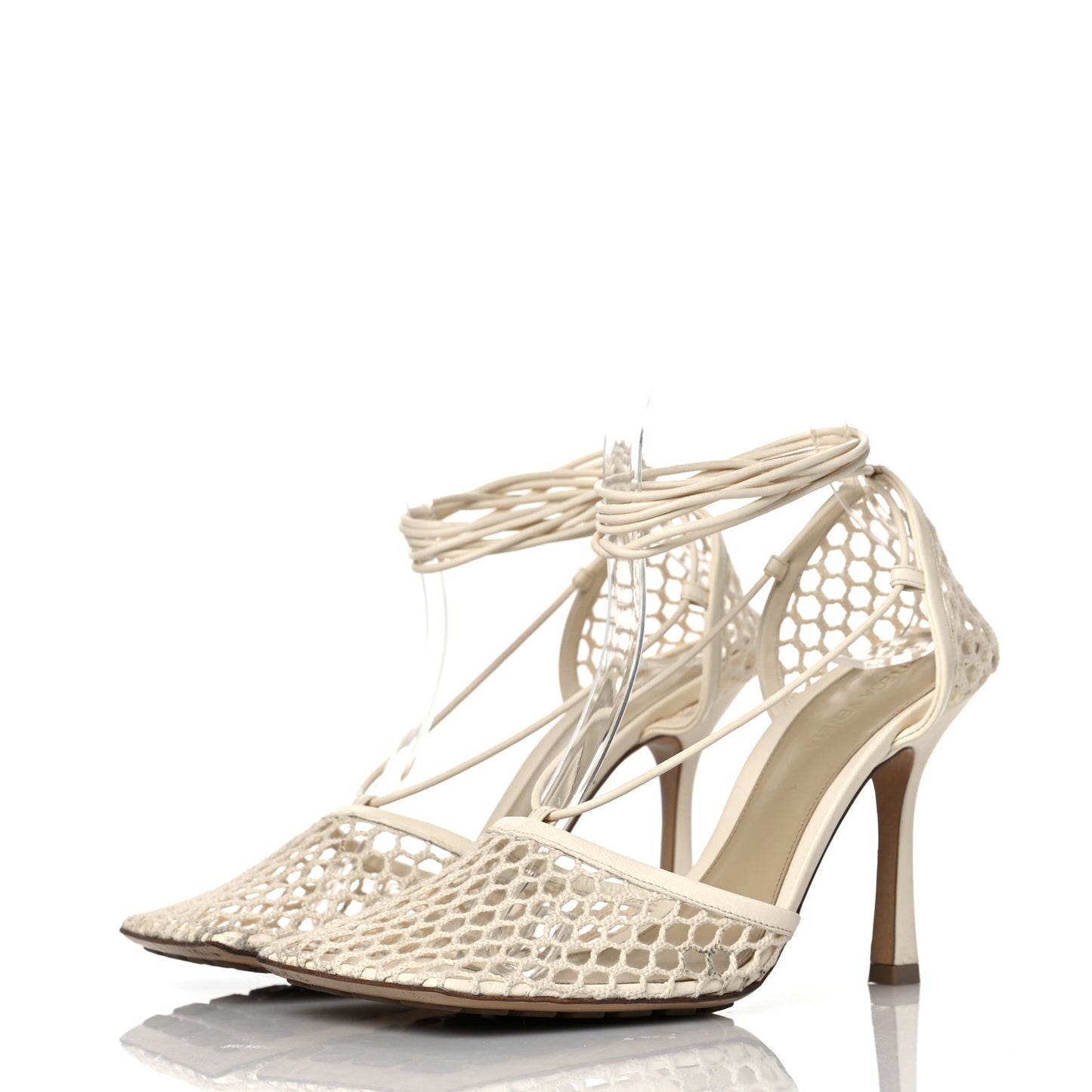 Mesh Nappa Stretch Ankle Tie Sandals 39 Toile