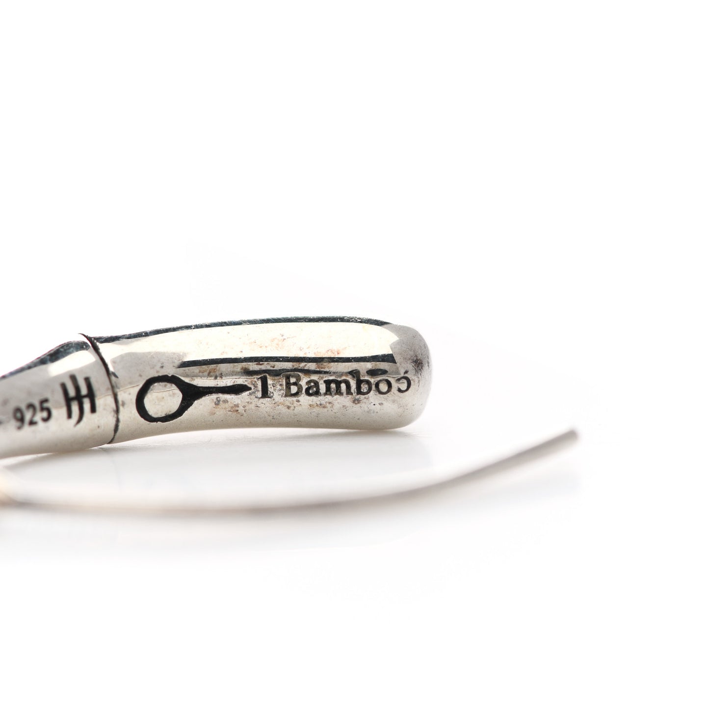 Sterling Silver Small Bamboo Drop Hoop Earrings