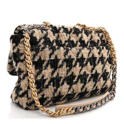Chanel Tweed Maxi Chanel 19 Flap Beige Black 3 of 10