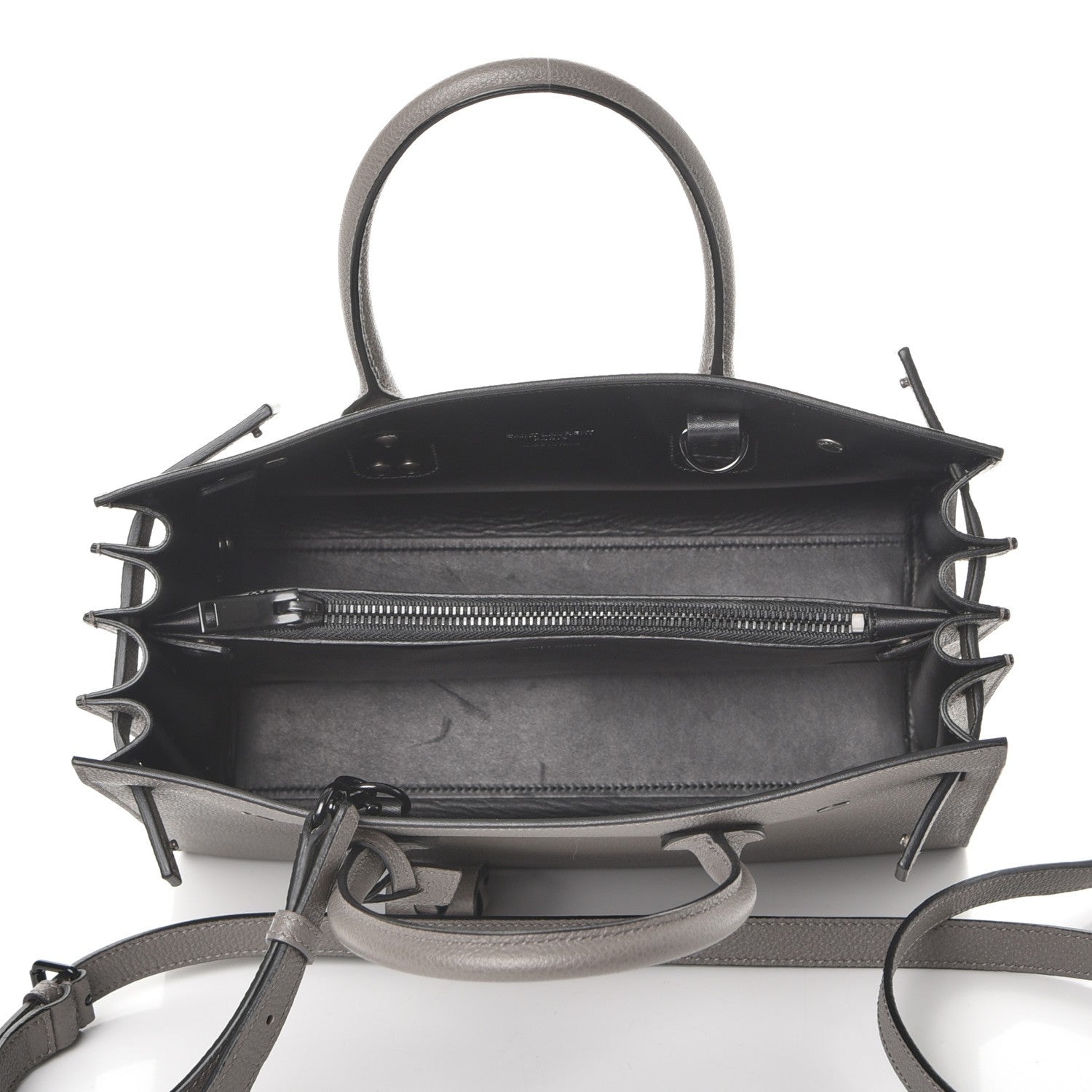 Saint Laurent Grained Calfskin Baby Sac De Jour Grey 6 of 9