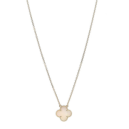 Van Cleef & Arpels 18K Yellow Gold Mother of Pearl Vintage Alhambra Pendant Necklace 1 of 6