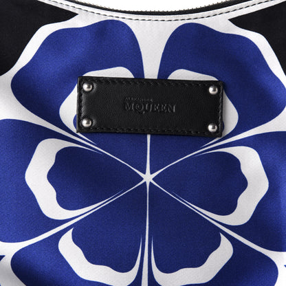 Alexander McQueen Silk Flower Collage De Manta Clutch Royal Blue Black 9 of 9