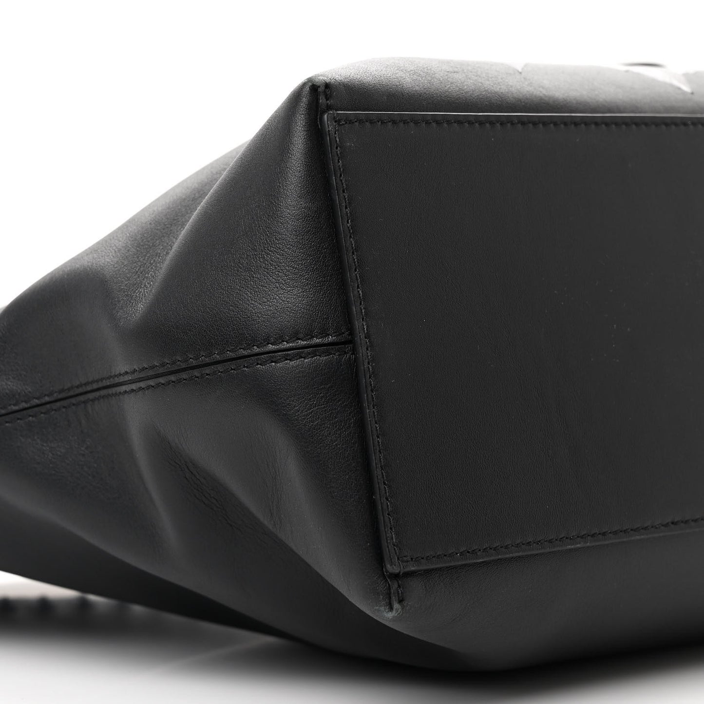 X UNDERCOVER Calfskin Print Rockstud Shoulder Tote Black