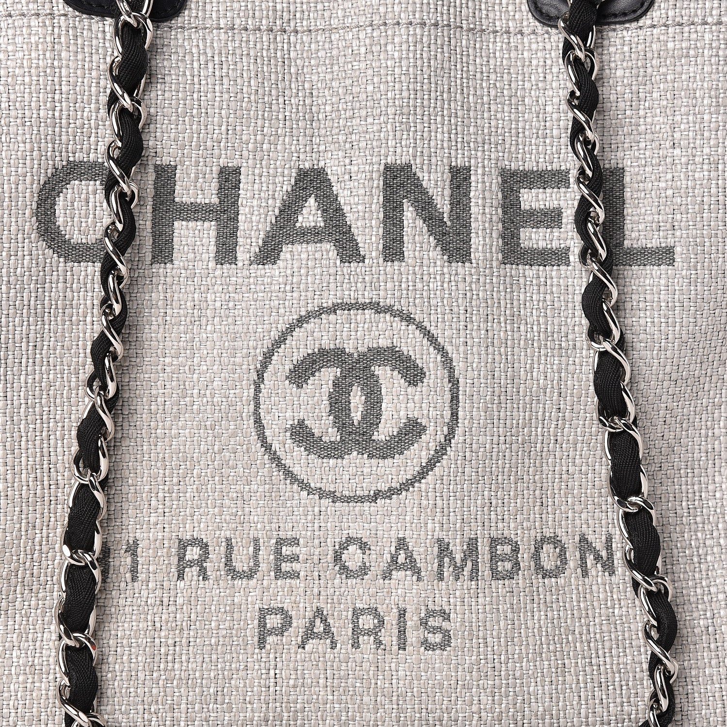 Chanel Canvas Deauville Large Tote Grey 8 of 10