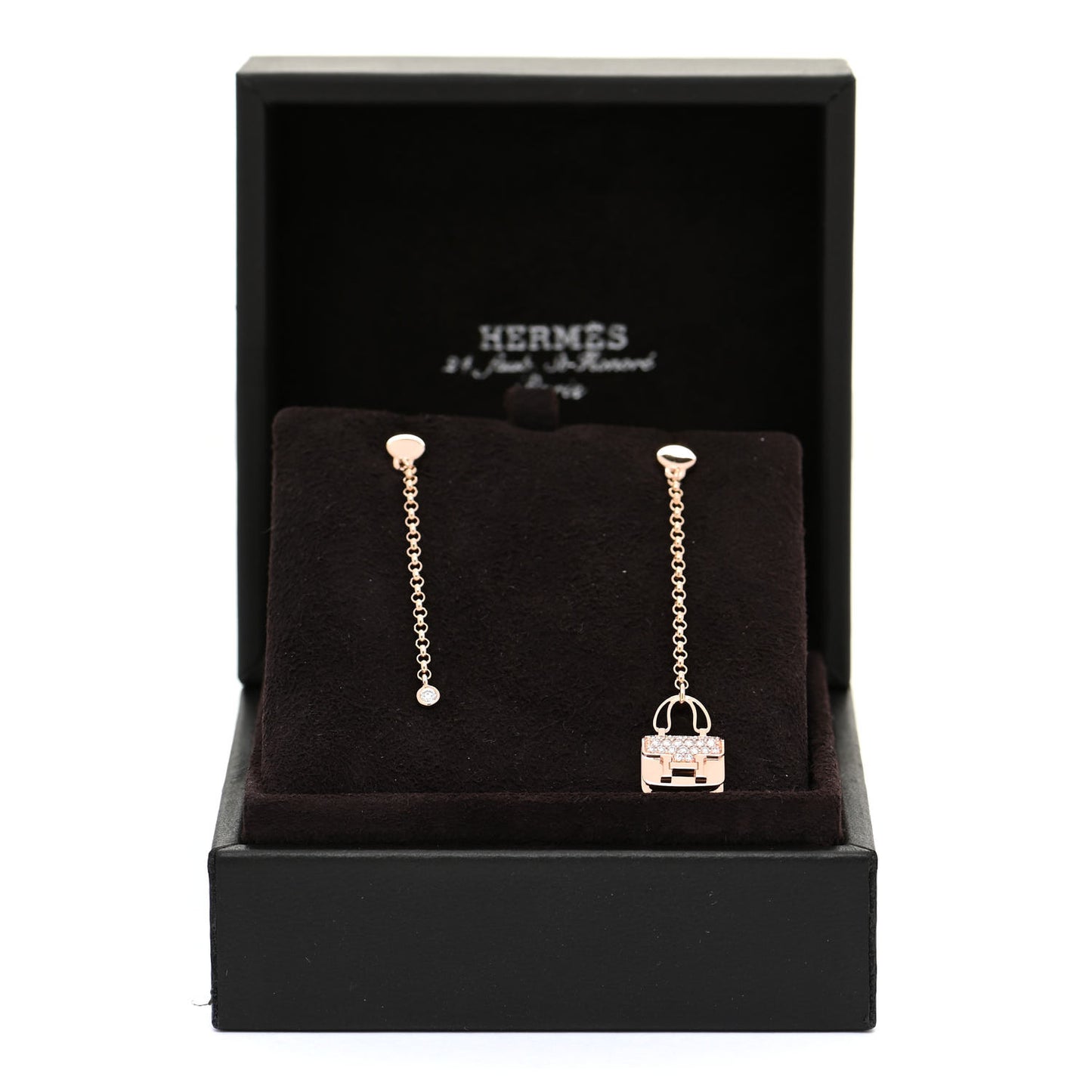 18K Rose Gold Diamond Constance Amulettes Drop Earrings
