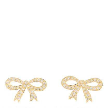 Irene Neuwirth 18K Yellow Gold Diamond Pave Bow Stud Earrings 1 of 5