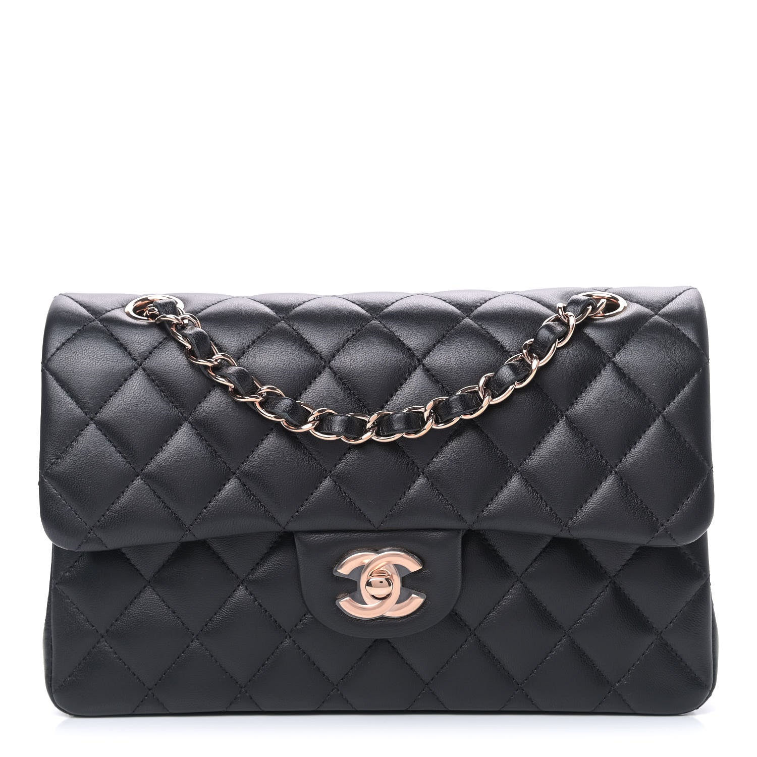 Chanel Lambskin Quilted Small Double Flap Black 1 of 9