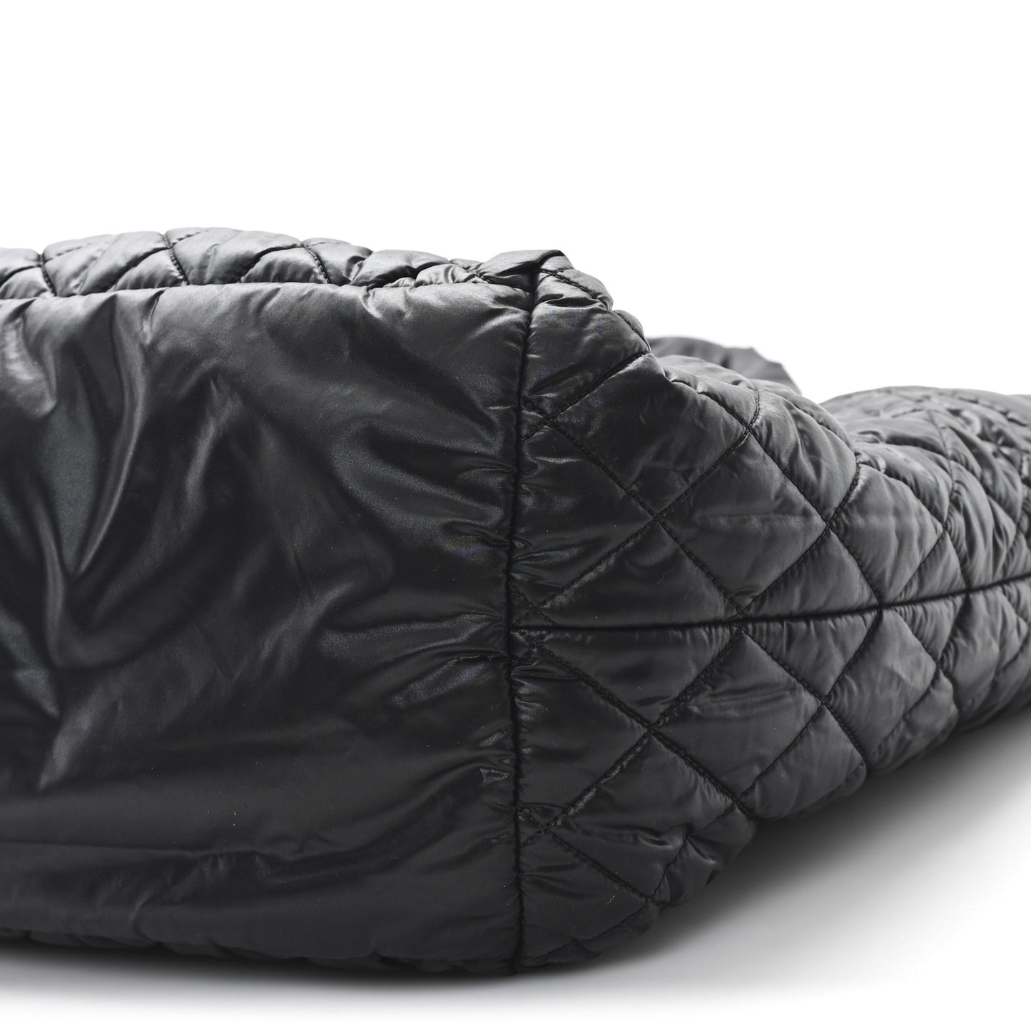 Nylon Quilted Large Coco Cocoon Tote Black