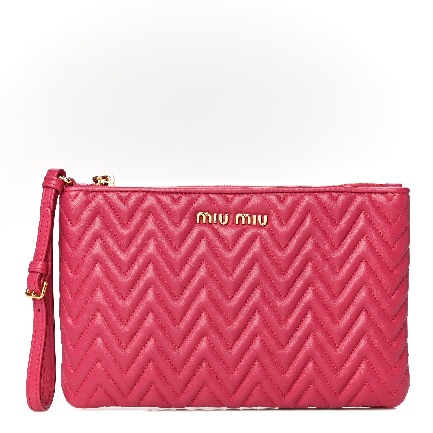 Miu Miu Nappa Matelasse Wristlet Fuxia 1 of 10