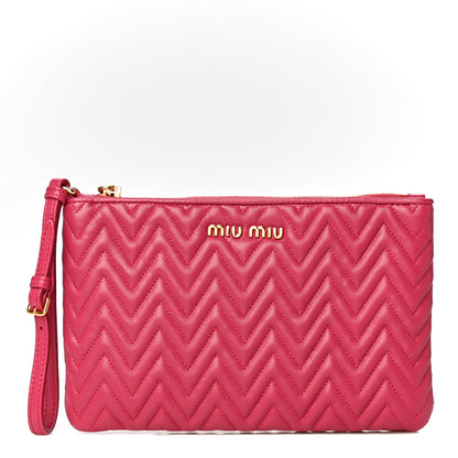 Miu Miu Nappa Matelasse Wristlet Fuxia 1 of 10