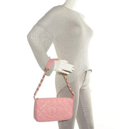 Chanel Caviar Quilted Pochette Pink 2 of 8