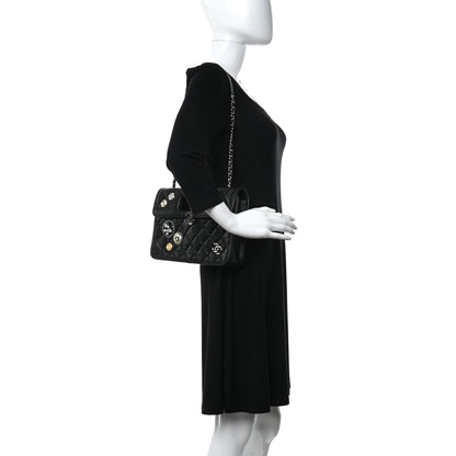 Chanel Aged Calfskin Charms Flap Bag Black 3 of 11