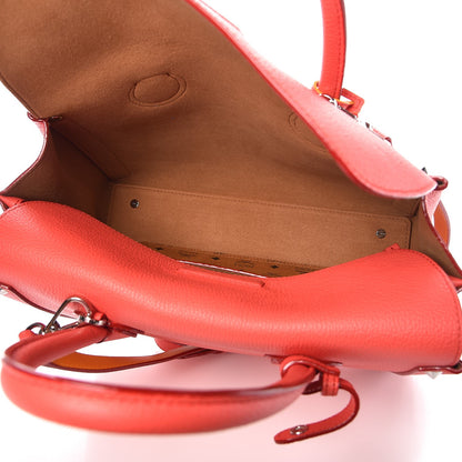 MCM Grained Calfskin Medium Milla Tote Coral 9 of 16