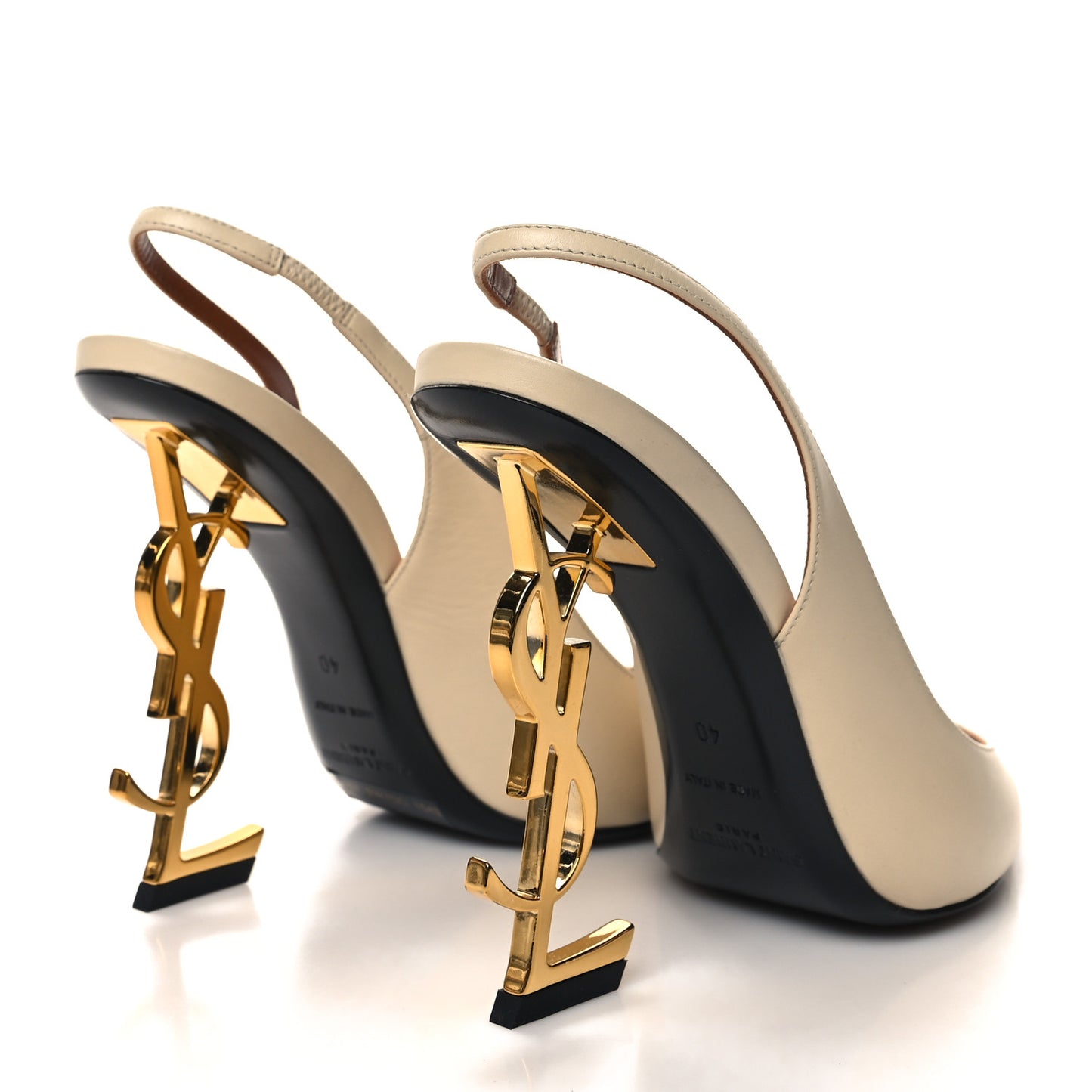 Calfskin Opyum 110 Slingback Pumps 40 Real Beige