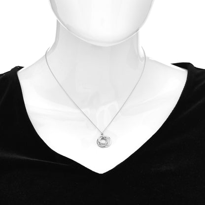 Tiffany 18K White Gold Diamond 1837 Triple Interlocking Circles Pendant Necklace 2 of 4