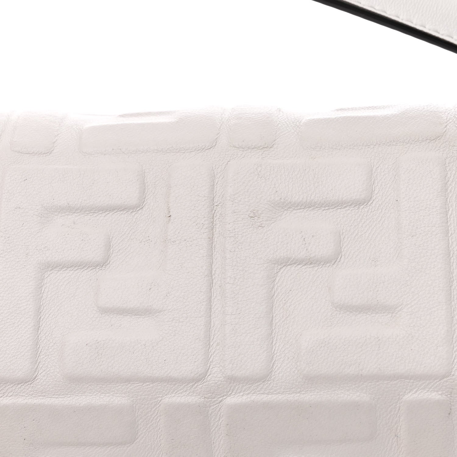 Fendi Nappa FF 1974 Embossed Baguette White 21 of 23