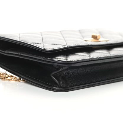 Chanel Aged Calfskin Quilted Reissue Wallet On Chain WOC Black 10 of 14
