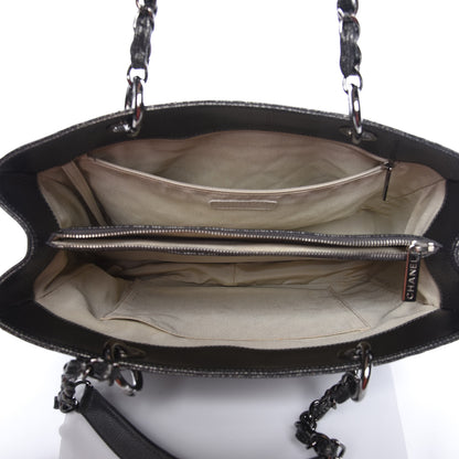 Chanel Metallic Caviar Quilted Grand Shopping Tote GST Dark Silver 5 of 12