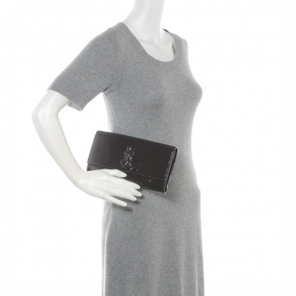 Saint Laurent Textured Patent Medium Belle de Jour Clutch Amarena 2 of 6