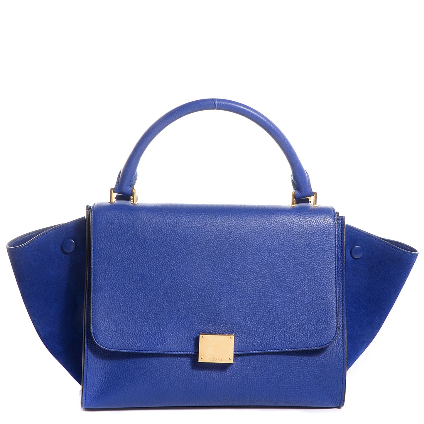 Drummed Leather Suede Small Trapeze Indigo