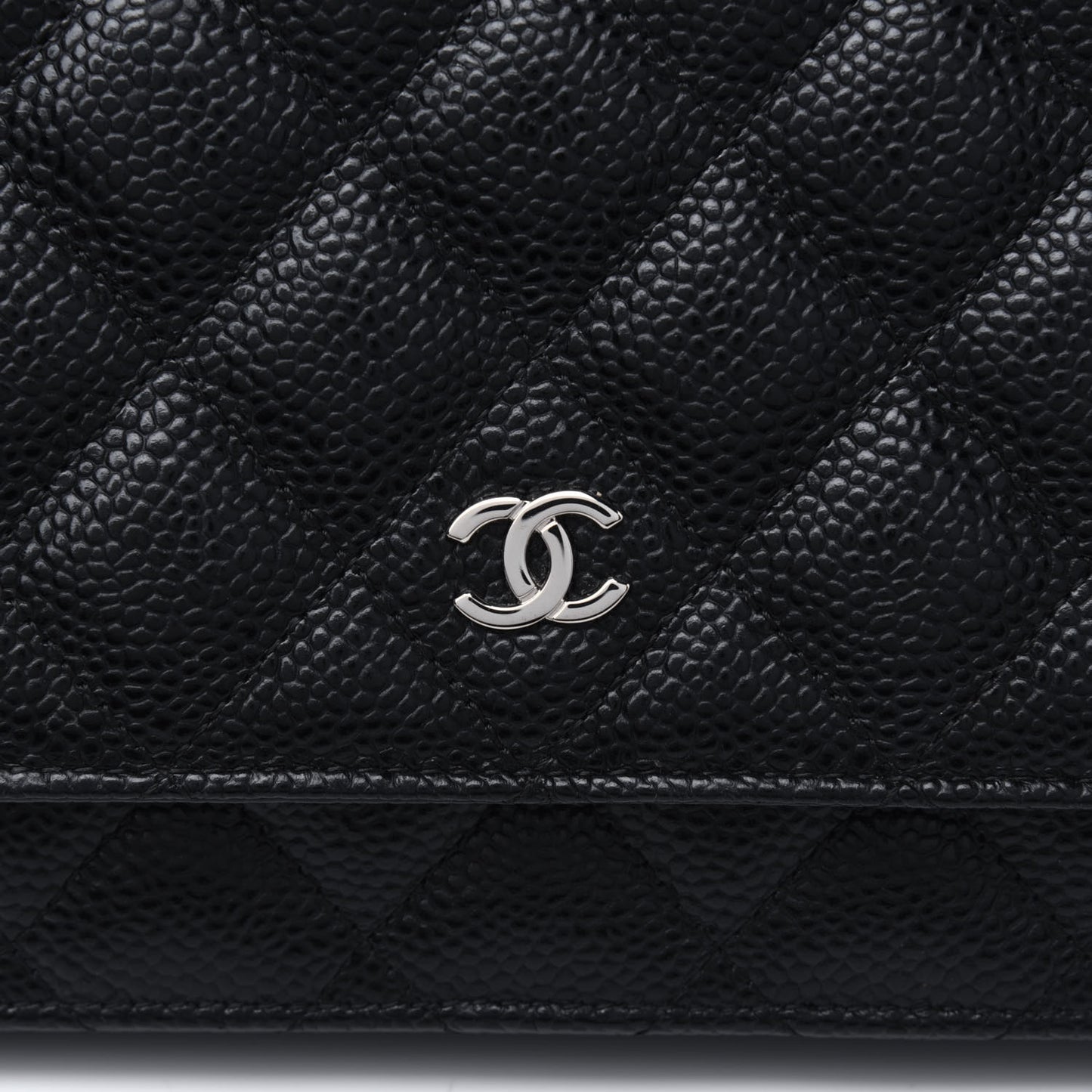 Caviar Quilted Wallet On Chain WOC Black
