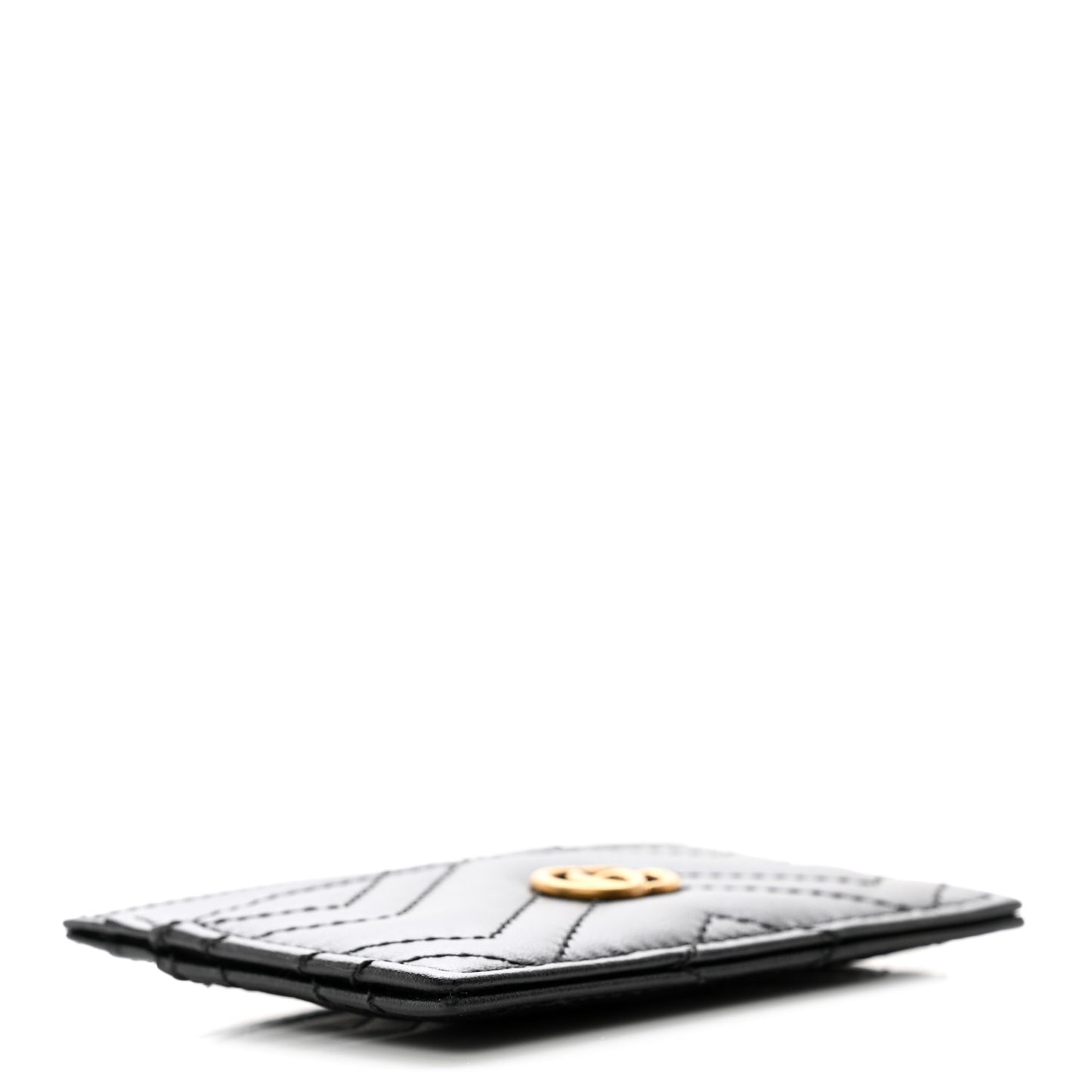 Calfskin Matelasse GG Marmont Card Holder Black