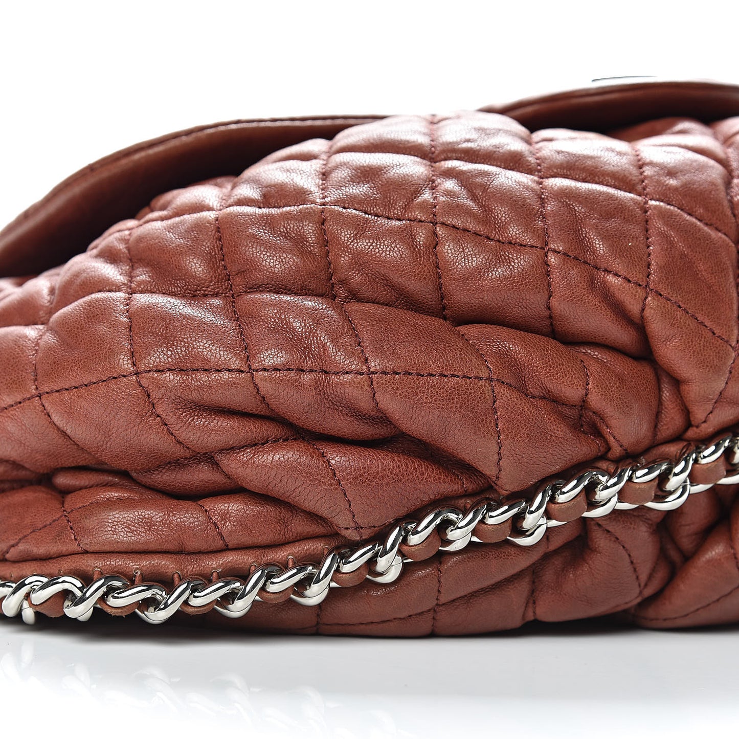 Washed Lambskin Chain Around Large Messenger Burgundy