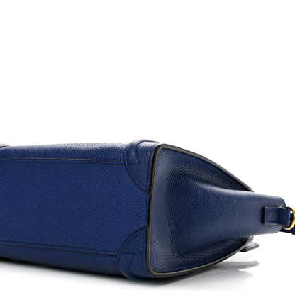Celine Drummed Calfskin Nano Luggage Indigo 9 of 13