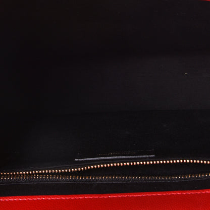 Saint Laurent Grain De Poudre Matelasse Chevron Large Monogram Satchel Lipstick Red 5 of 10