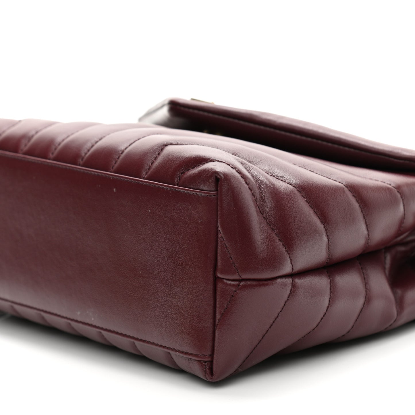 Calfskin Y Quilted Monogram Small Loulou Chain Satchel Dark Legion Red