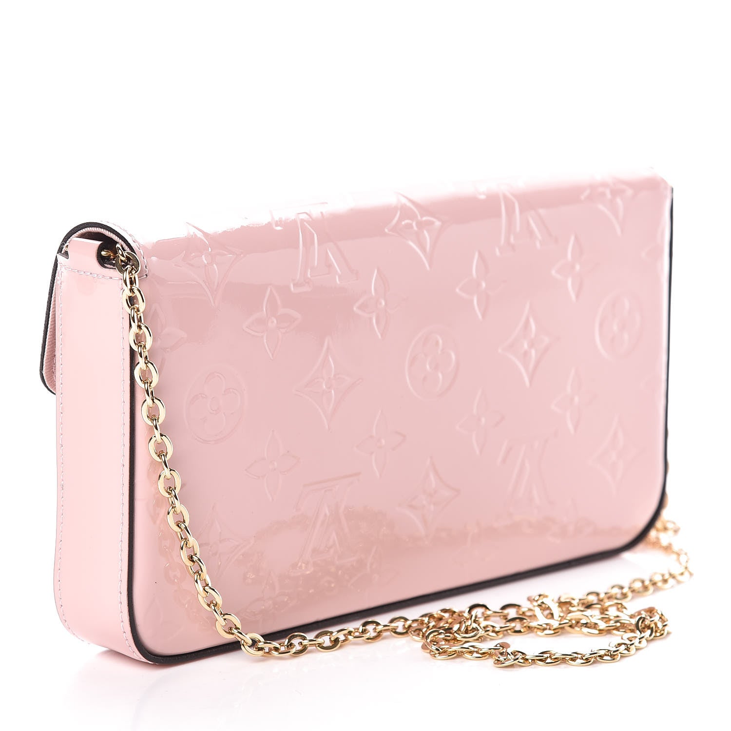 Louis Vuitton Vernis Felicie Chain Wallet Rose Ballerine 3 of 8