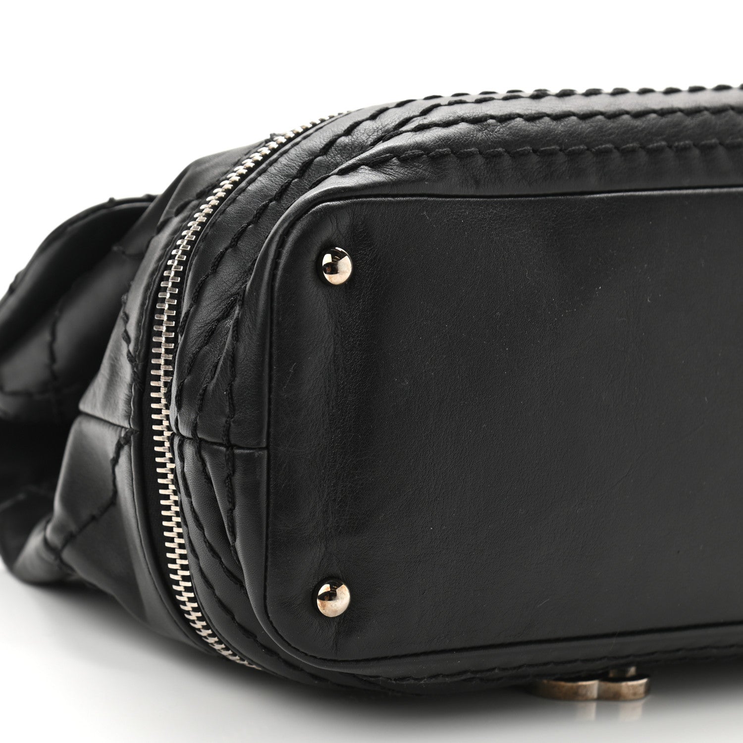 Chanel Calfskin Stitched Large Expandable Flap Bag Black 9 of 12