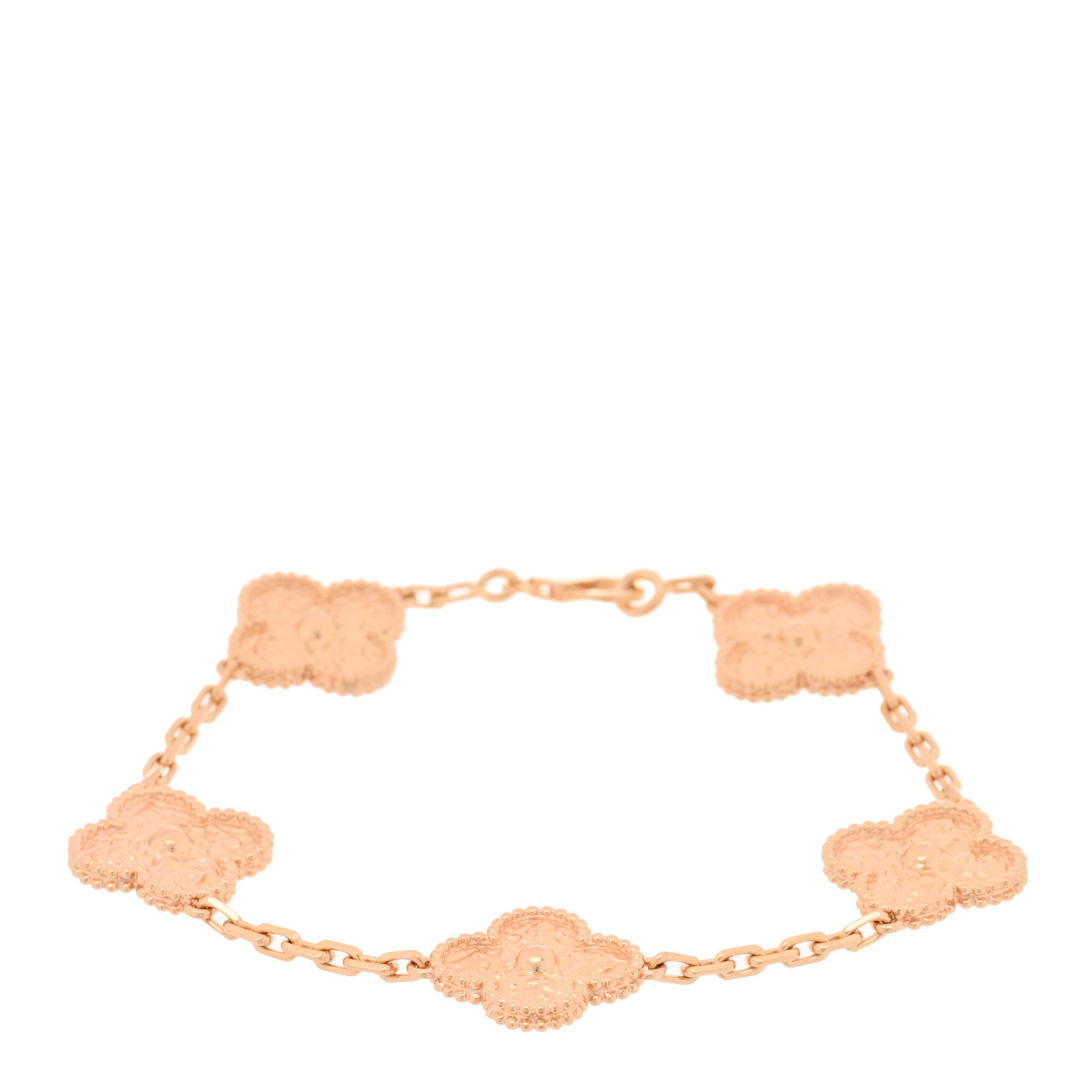 Van Cleef & Arpels 18K Rose Gold 5 Motifs Vintage Alhambra Bracelet 1 of 3