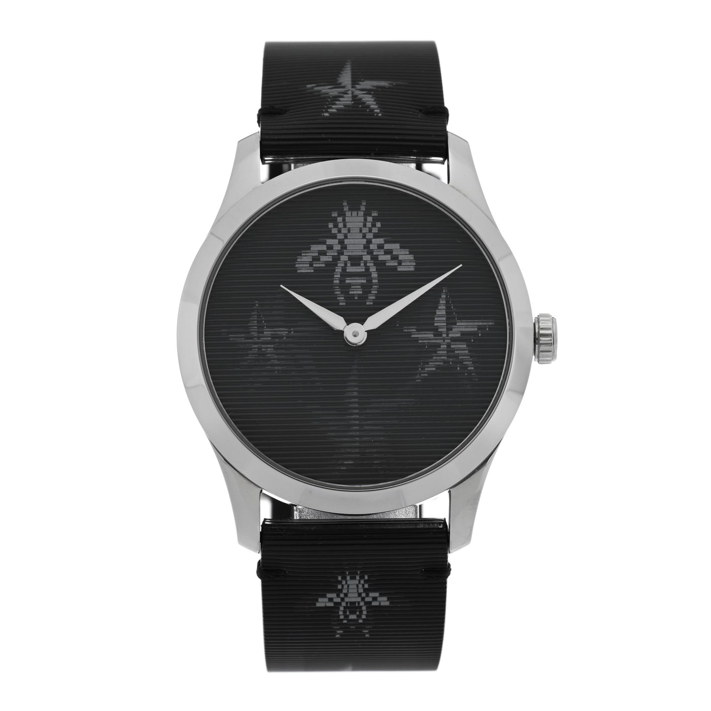 Stainless Steel Calfskin 38mm G-Timeless Bee Star Hologram Quartz Watch Black