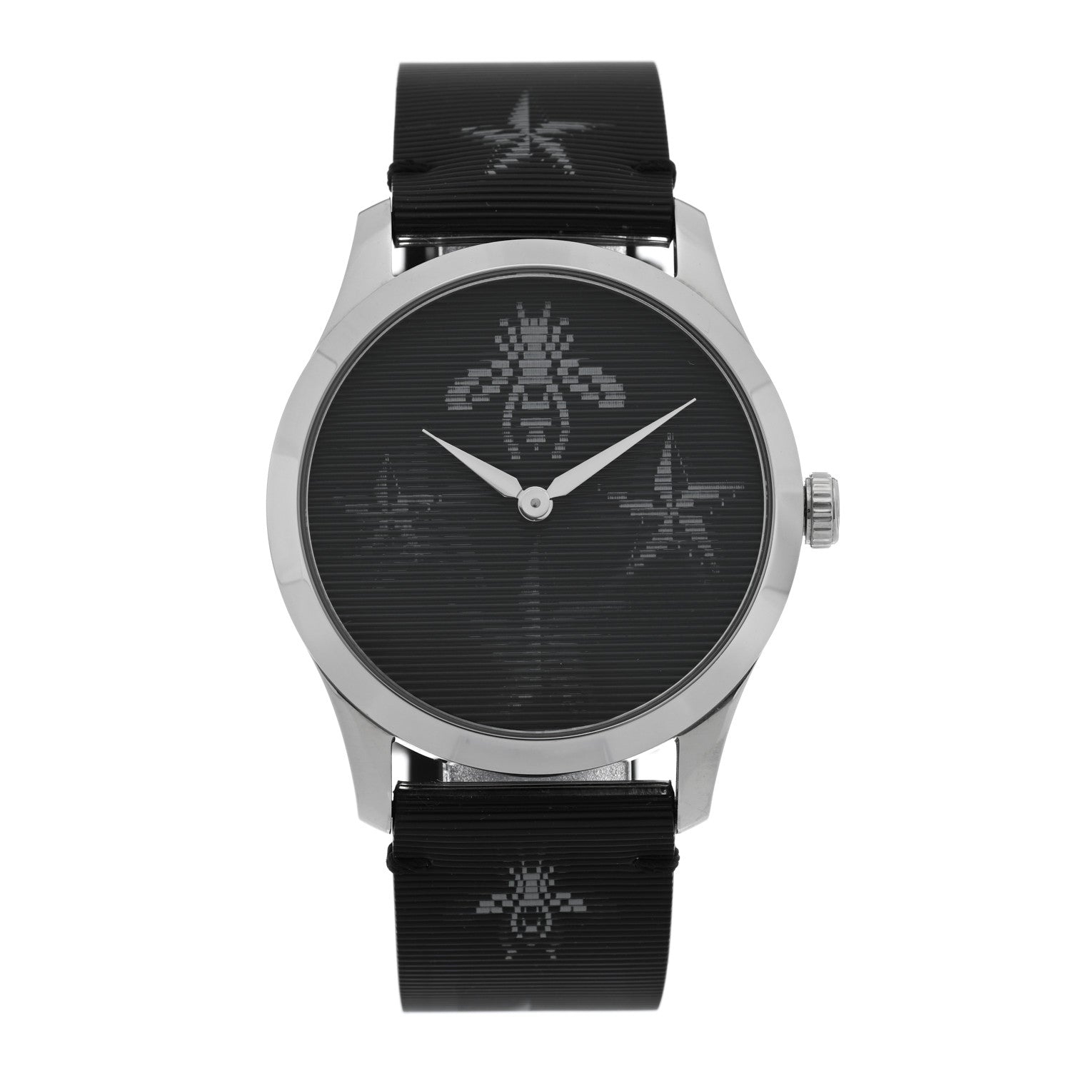 Gucci Stainless Steel Calfskin 38mm G-Timeless Bee Star Hologram Quartz Watch Black 1 of 4