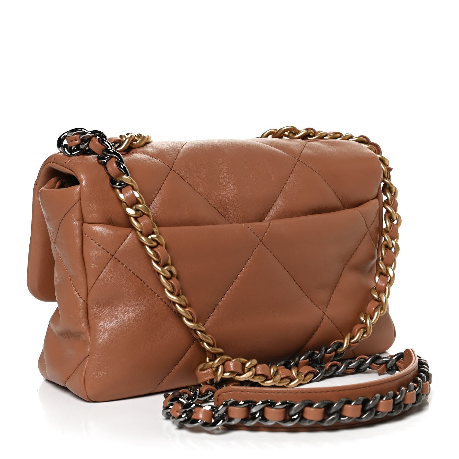 Chanel Lambskin Quilted Medium Chanel 19 Flap Brown 3 of 10
