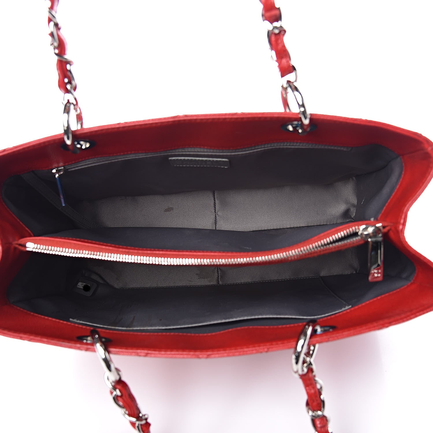Chanel Caviar Quilted Grand Shopping Tote GST Red 5 of 16