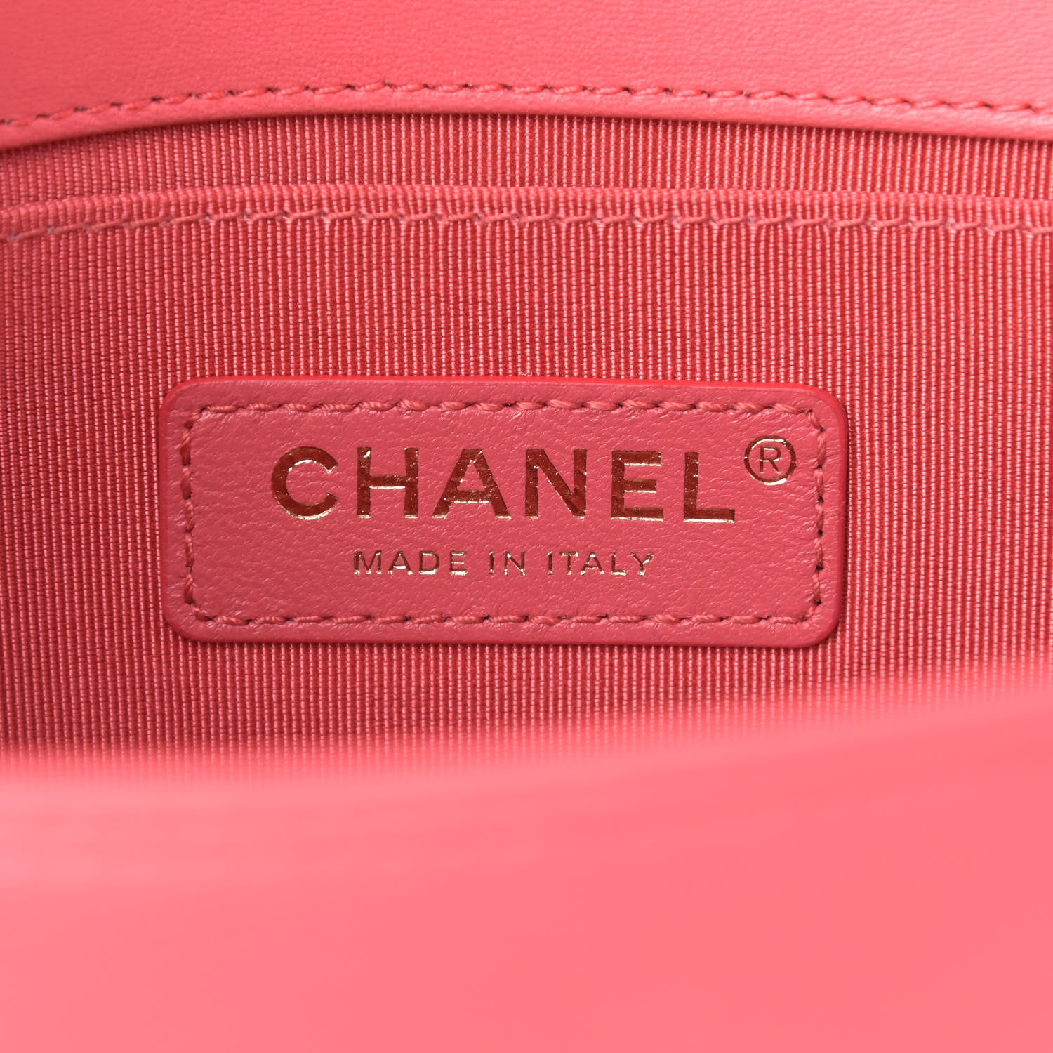Chanel Lambskin Tweed Quilted Stitch Medium Boy Flap Coral 6 of 12