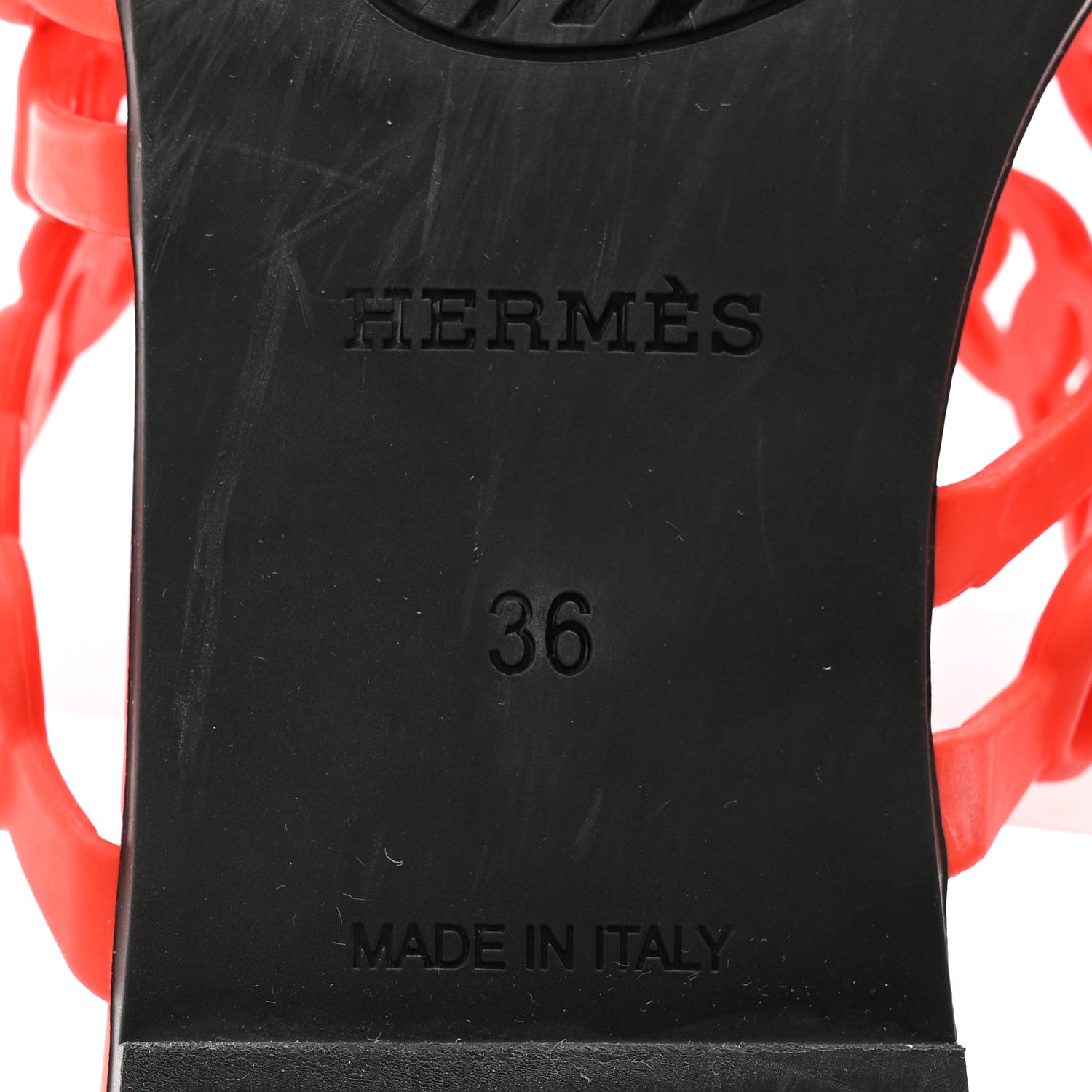 Hermes Rubber Chaine d'Ancre Nude Sandals 36 Pavot 9 of 11