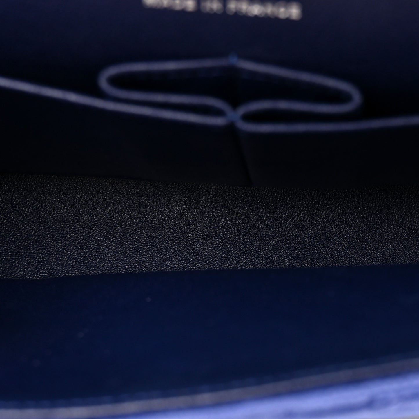 Velvet Quilted Medium Double Flap Navy Blue