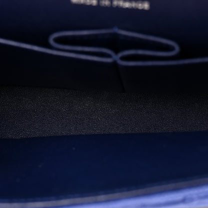 Chanel Velvet Quilted Medium Double Flap Navy Blue 5 of 10