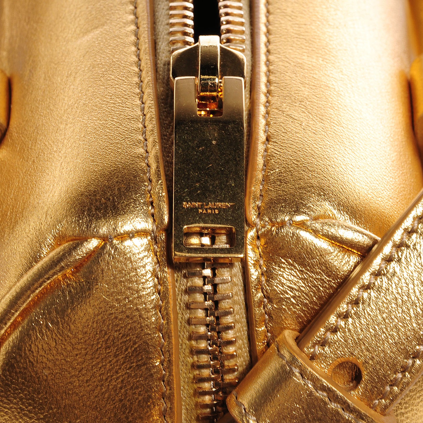 Metallic Leather Classic Duffle Toy Gold