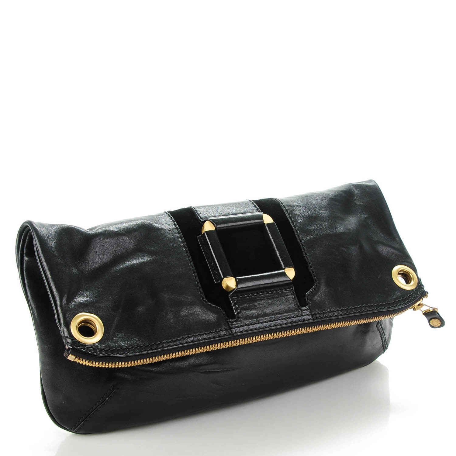 Jimmy Choo Calfskin Suede Shoulder Bag Black 3 of 7