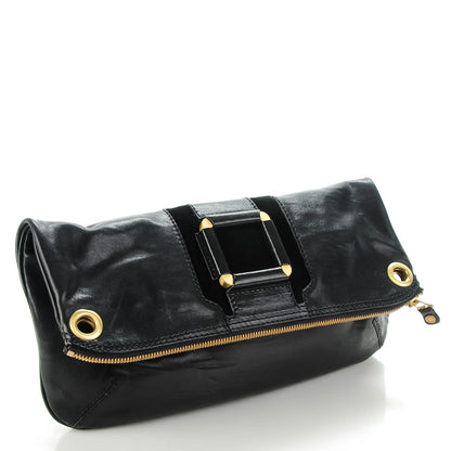 Jimmy Choo Calfskin Suede Shoulder Bag Black 3 of 7