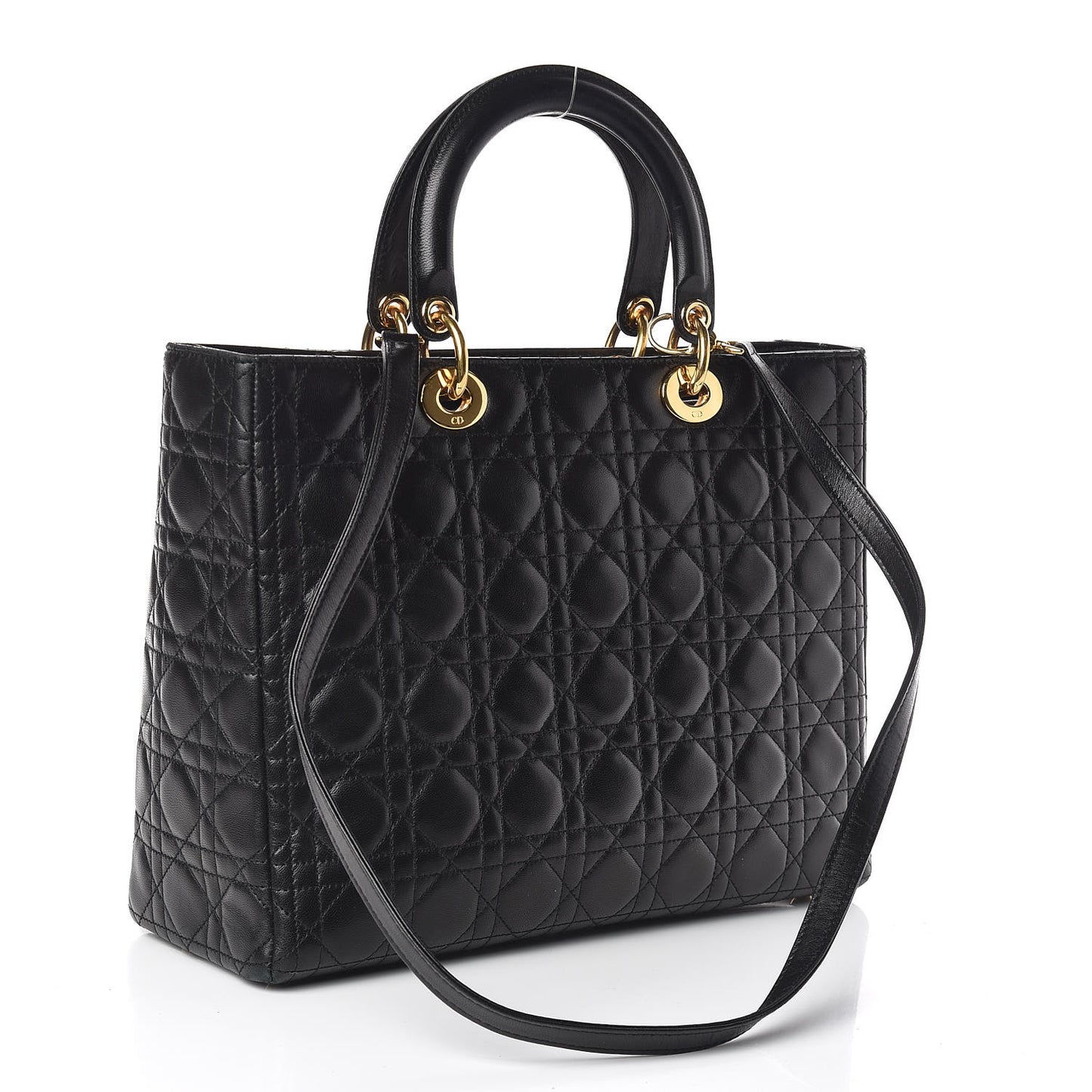 Lambskin Cannage Large Lady Dior Black