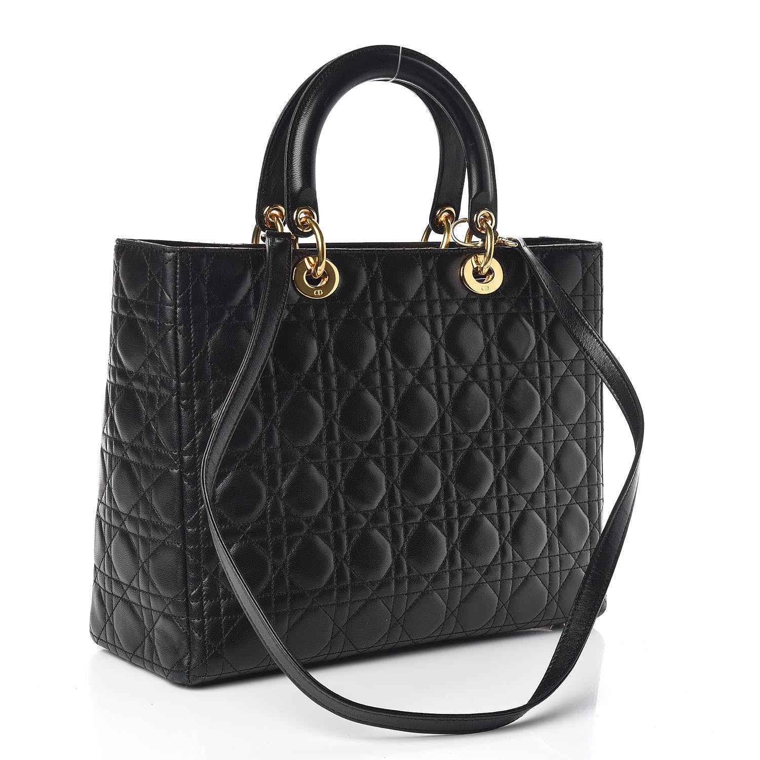 Christian Dior Lambskin Cannage Large Lady Dior Black 3 of 11
