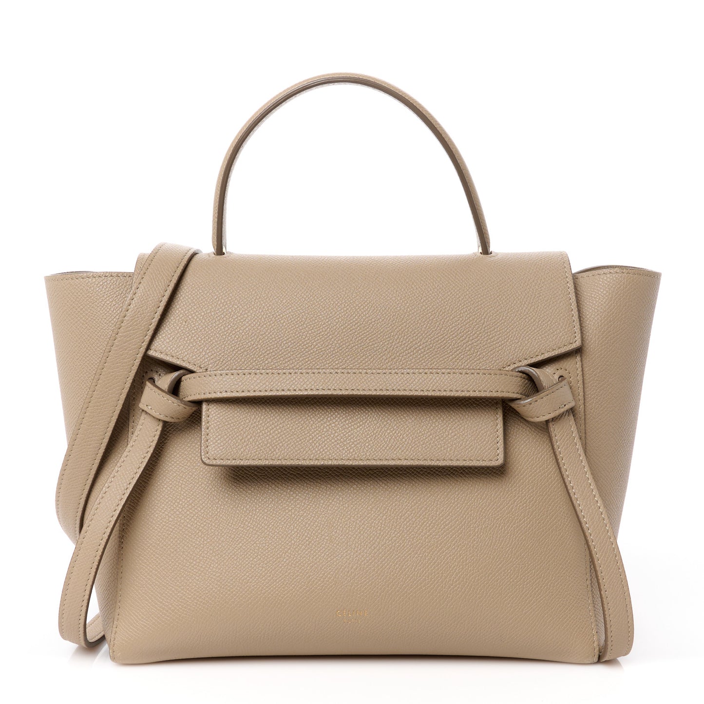 Grained Calfskin Micro Belt Bag Light Taupe