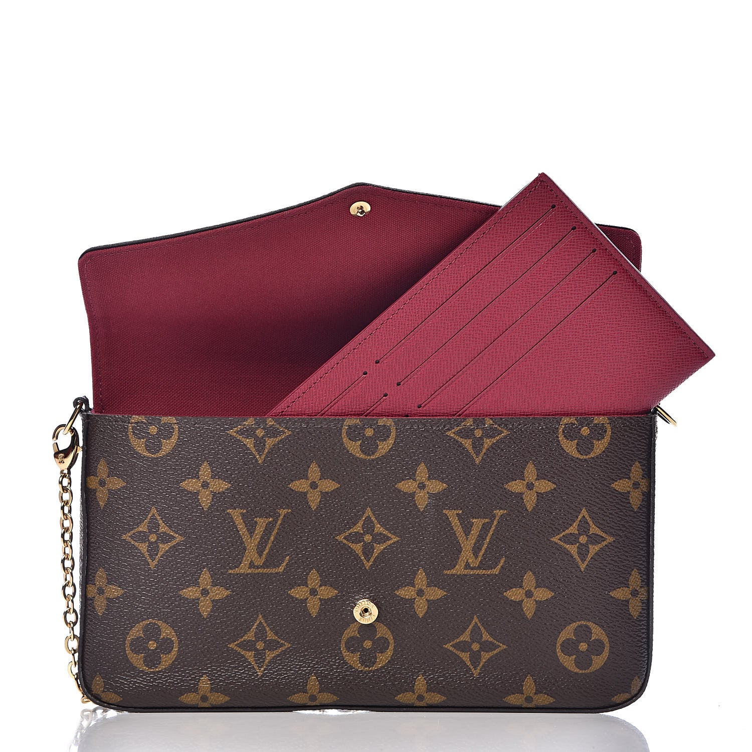 Louis Vuitton Monogram Pochette Felicie Chain Wallet Fuchsia 6 of 13