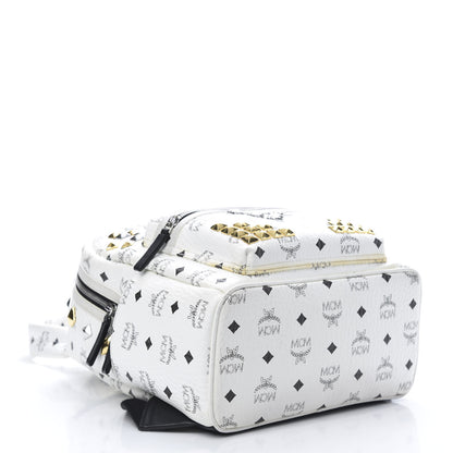 MCM Visetos Studded Small Stark M Backpack White 3 of 16