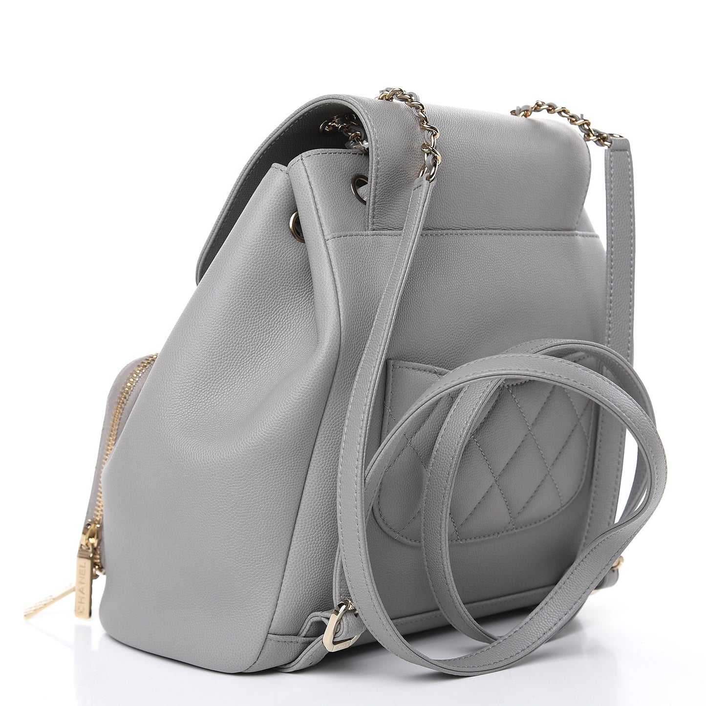 Caviar Quilted Business Affinity Backpack Grey